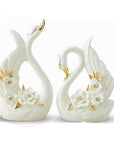 Elegant White Swan Lovers Home Decor  - Pair