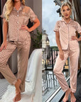 Silk Satin Pajamas Summer Wear For Ladies