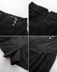 Elastic Waist Wide-Leg Shorts Female