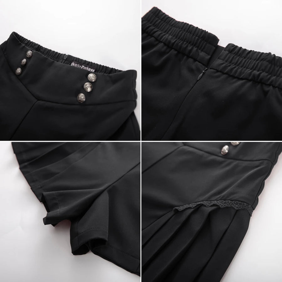 Elastic Waist Wide-Leg Shorts Female