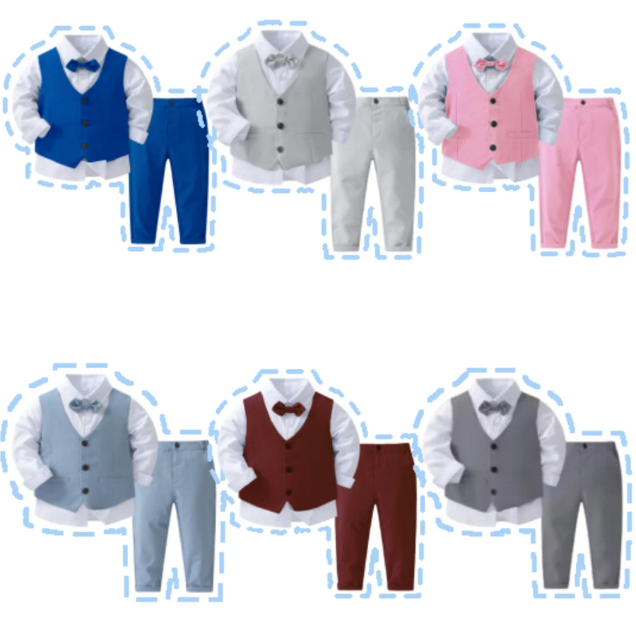 Solid Vest Suit For Kids