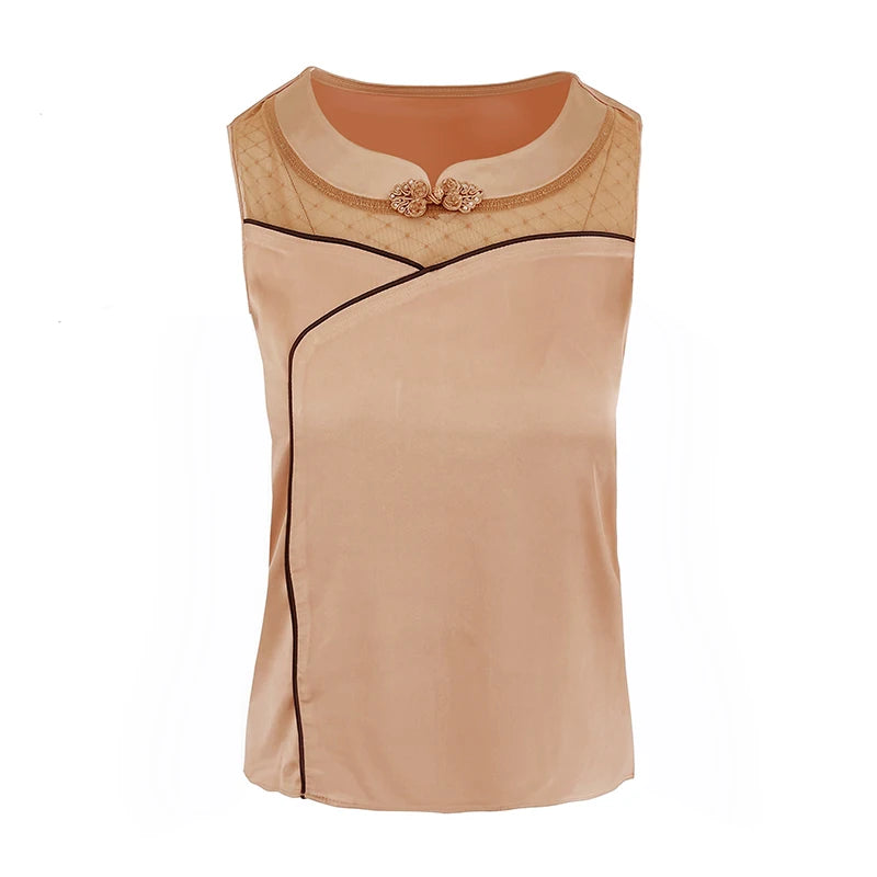 Trendy Sleeveless Silky Tank Top For Ladies