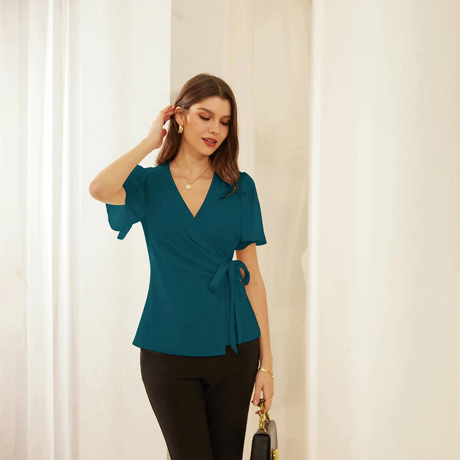 V-Neck Top Summer Wear For Ladies