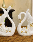 Elegant White Swan Lovers Home Decor  - Pair