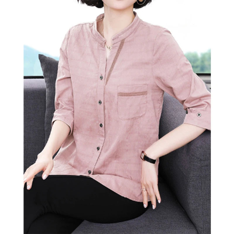 Quality Cotton Linen Shirt For Ladies