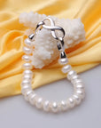 Lovely Pearl Bracelet With White Silver Clasp