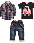 Cute Jacket Shirt Pants For Boys 3 Pcs