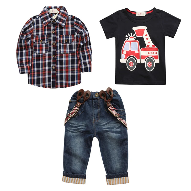 Cute Jacket Shirt Pants For Boys 3 Pcs