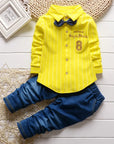 Special Denim Boys Clothes Bow Tie Shirt + Pants