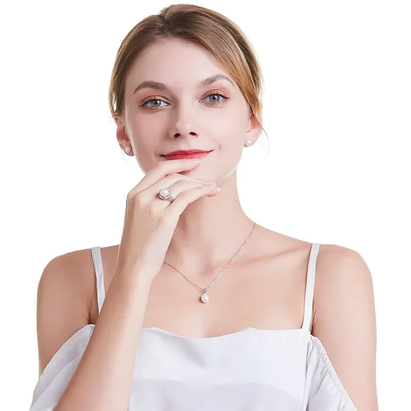 Classic Natural Pearl Silver Ring For Women