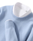 Classic O-neck Merino Wool Sweater for Men