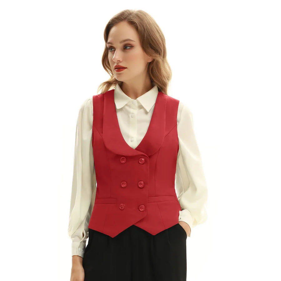 Double Breasted Vest For Ladies