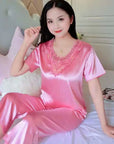 Majestic Satin Pajamas Set for Women 2 Piece Set Sleepwear