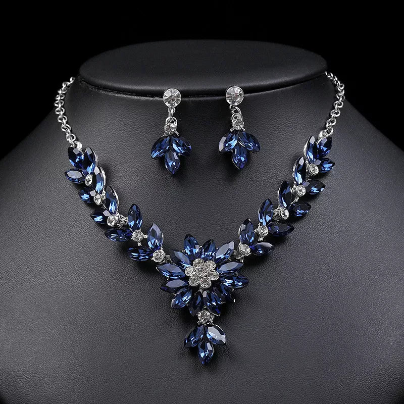 Luxury Crystal Earrings and Necklace