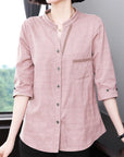 Quality Cotton Linen Shirt For Ladies