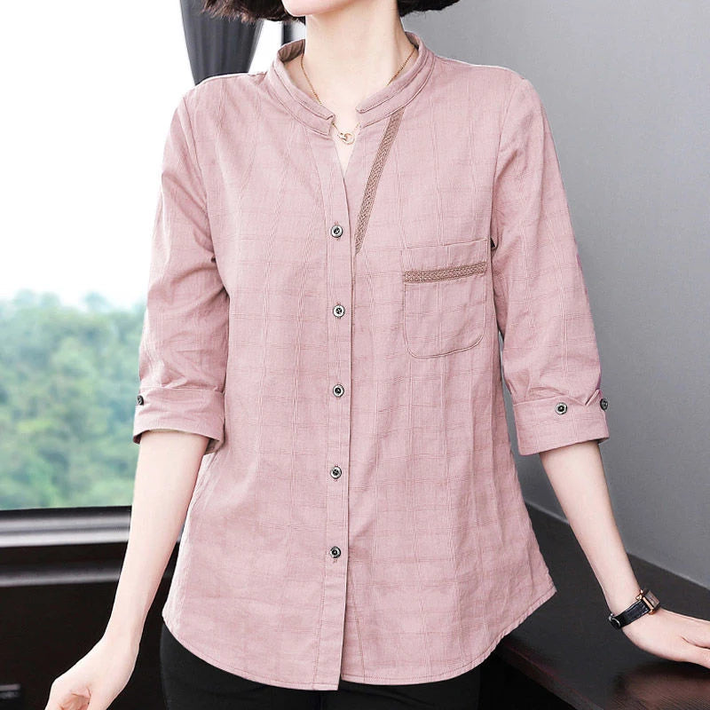 Quality Cotton Linen Shirt For Ladies