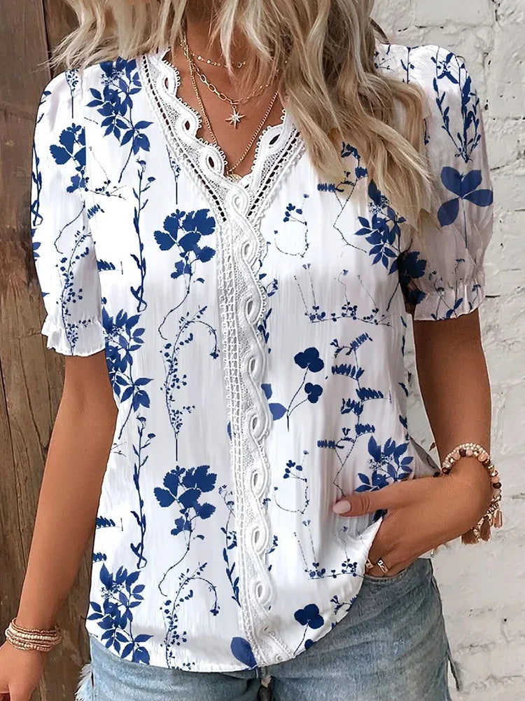 Elegant Summer Short Sleeve V-neck for Women