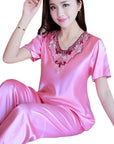 Majestic Satin Pajamas Set for Women 2 Piece Set Sleepwear