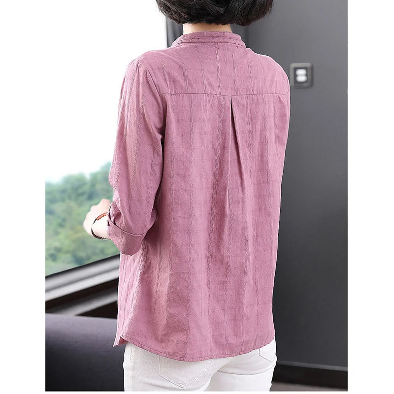 Quality Cotton Linen Shirt For Ladies