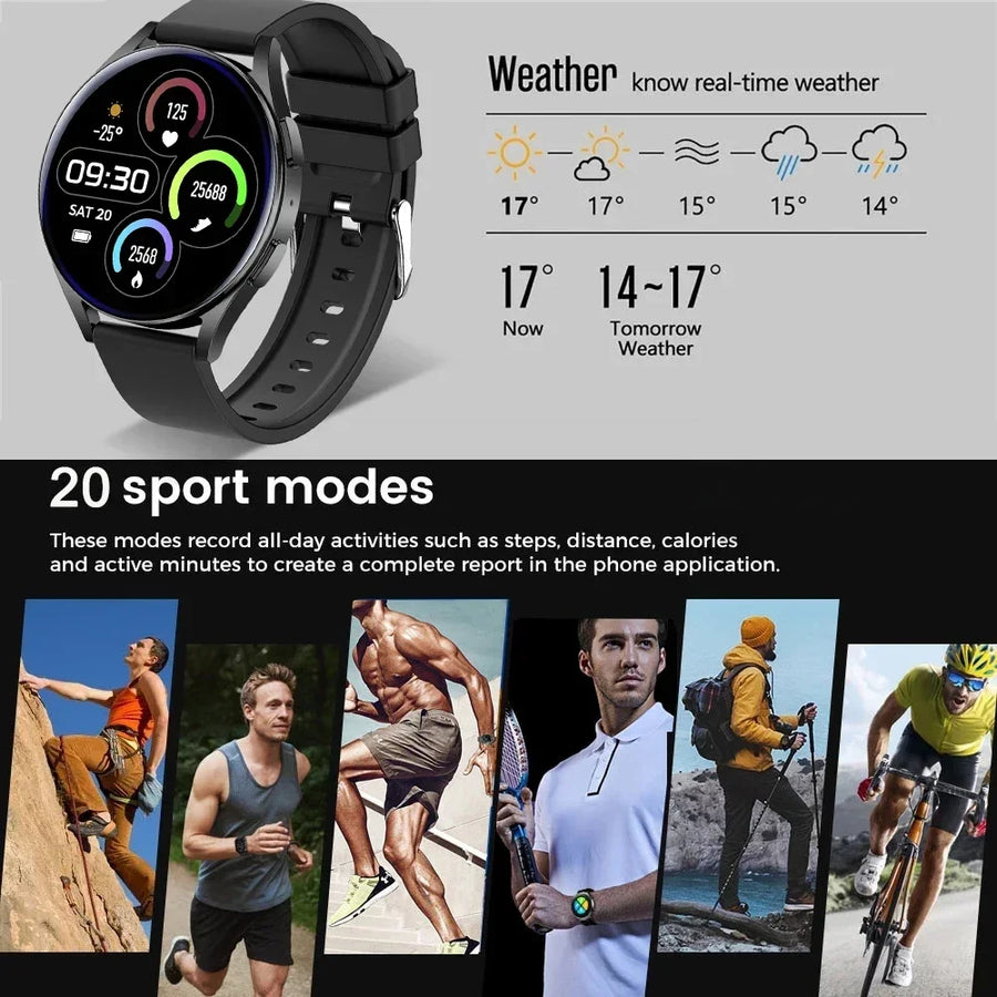 Elegant Smartwatch for Men Touch Bluetooth Sports Android IOS