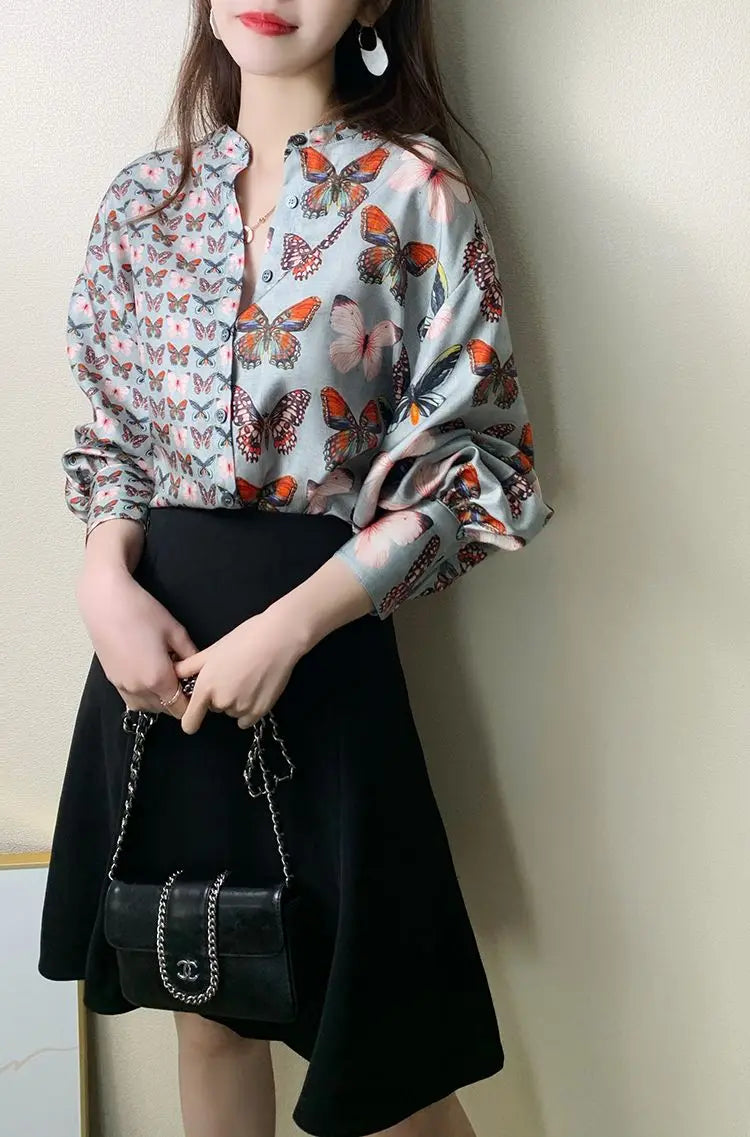 Long Sleeved Shirt For Ladies Korean Style