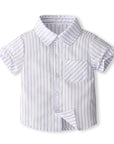 Short Sleeves Shirt with Bow Tie and Suspender Shorts For Kids Boys