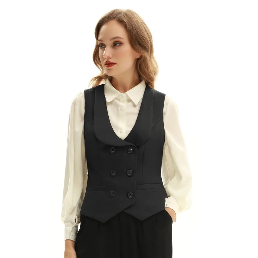 Double Breasted Vest For Ladies