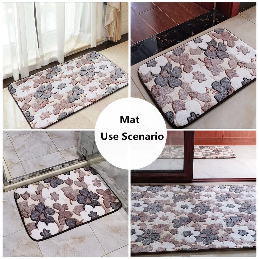 Home Entrance and Bedroom Floor Doormat Coral Fleece also for Kitchen and Bathroom