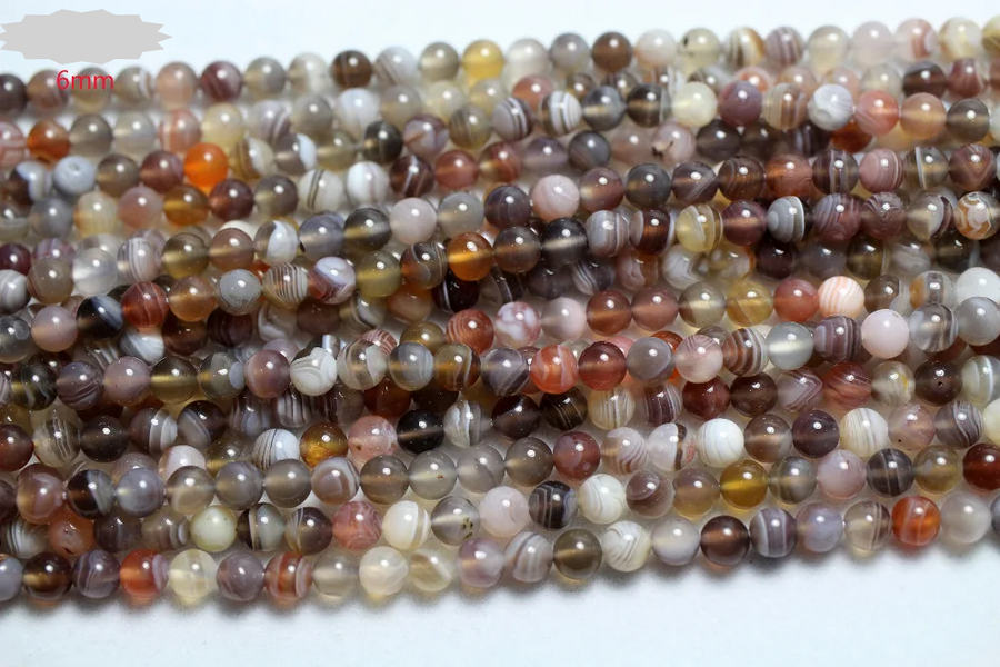 Botswana natural agate smooth round stone beads for jewelry bracelet necklace