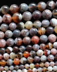 Botswana natural agate smooth round stone beads for jewelry bracelet necklace