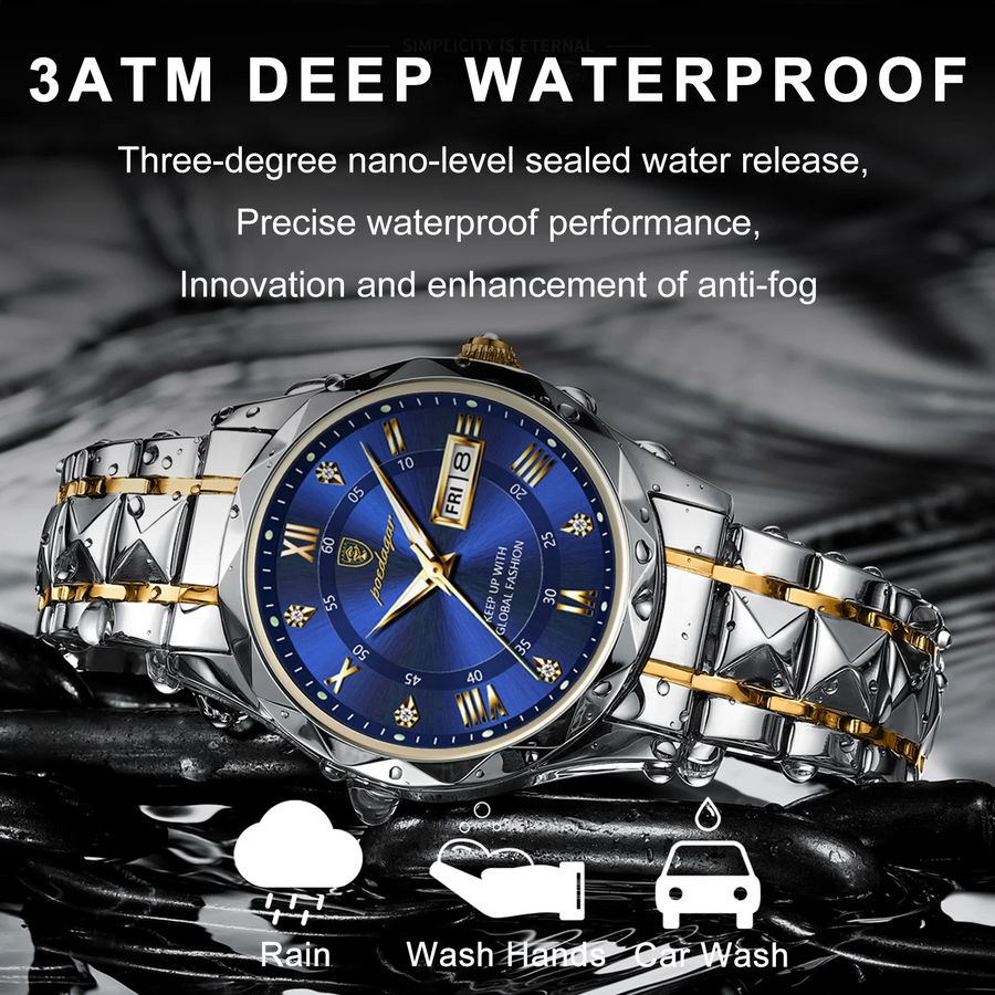 Luxury Wristwatch For Men Waterproof Luminous Stainless